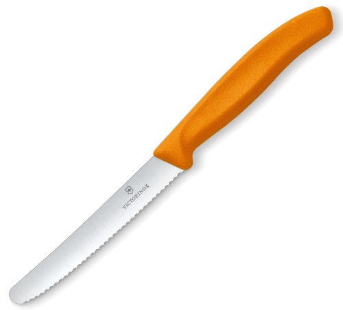 Noż stołowy i do pomidorów Victorinox Swiss Classic 6.7836.L119 (11cm) ząbkowany - Pomarańczowy (1).jpg