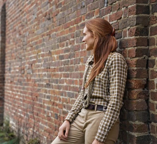 Koszula damska Härkila Fjell - Dark Olive Check (3).jpg