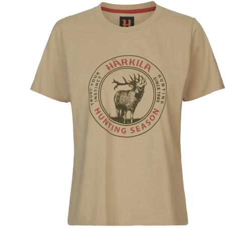 Koszulka damska Härkila Stag Badge S/S - Sand