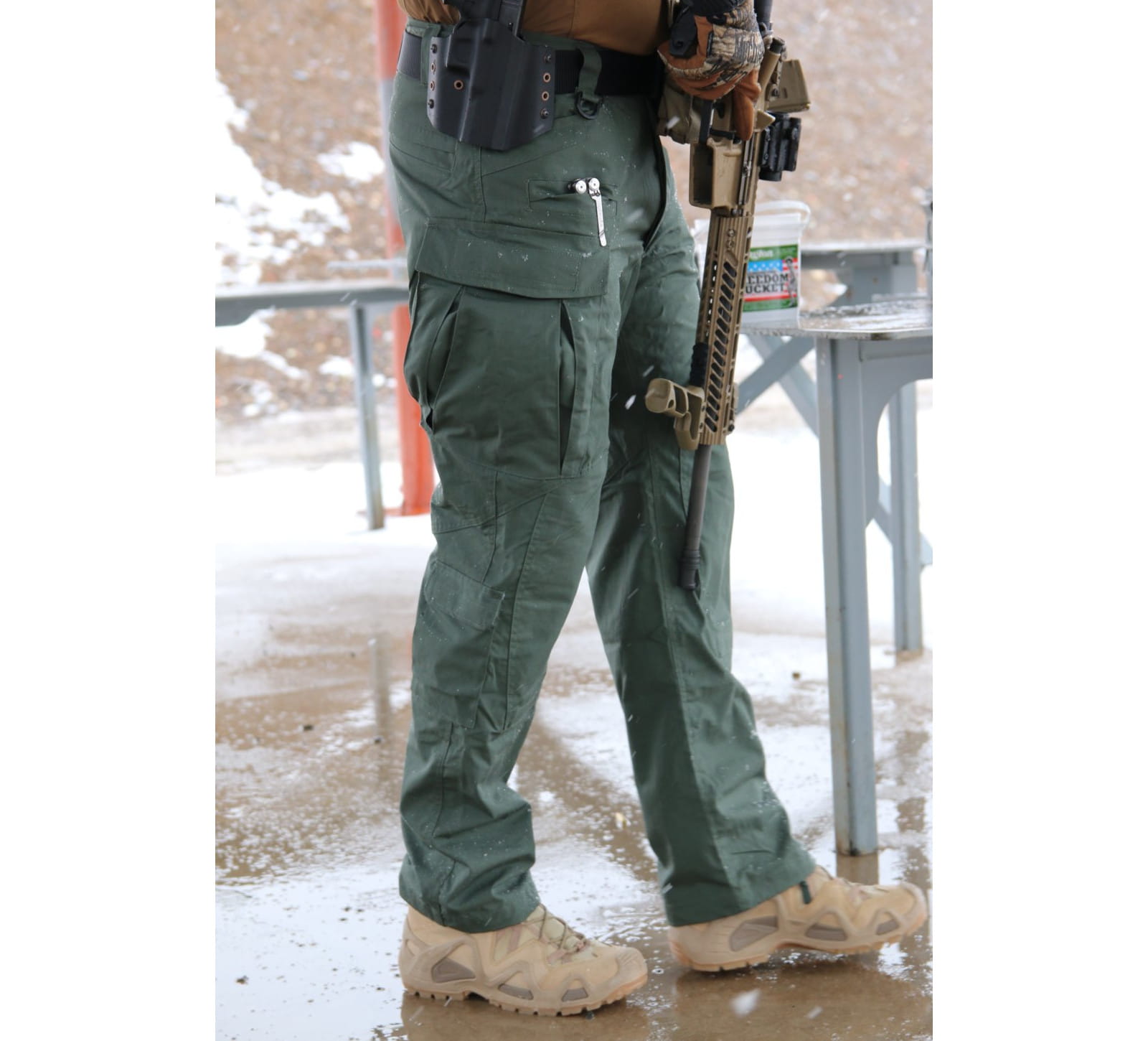 Pantalon De Combat Militaire SFU Helikon Pour Hommes - Coupe Droite - Tissu Ripstop Olive - Airsoft, Chasse, Outdoor
